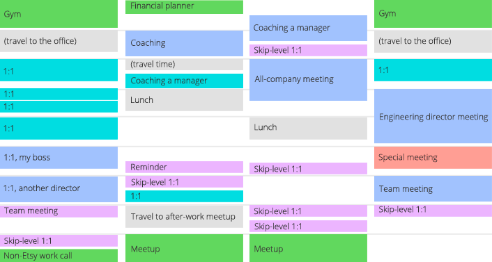 Color-coded calendar