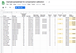 Screenshot of a spreadsheet with illegible text